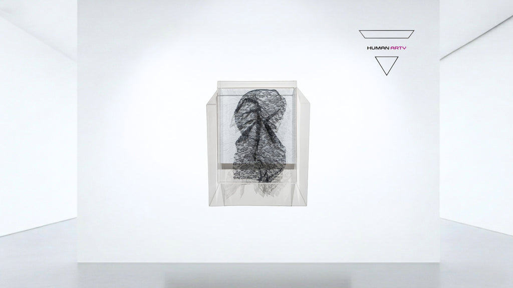 Hong Wai 洪慧: Lace Pleated Calligraphy - Eternity (蕾絲書法- 永)