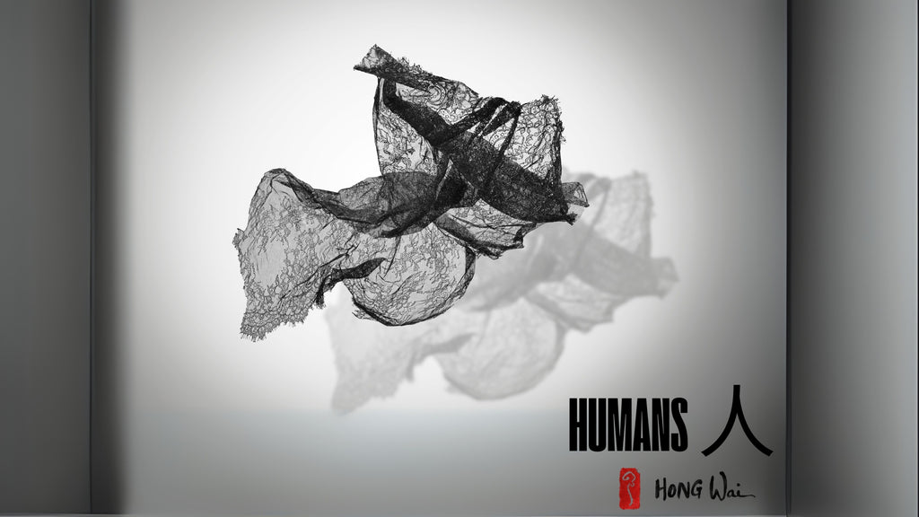 Hong Wai 洪慧: Lace Calligraphy Landscape Installation (天.時.地.利.人.和 – 蕾絲書法山水裝置)